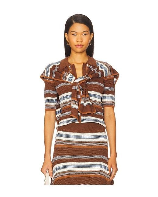 Monse Multicolor Striped Jacquard Top And Scarf