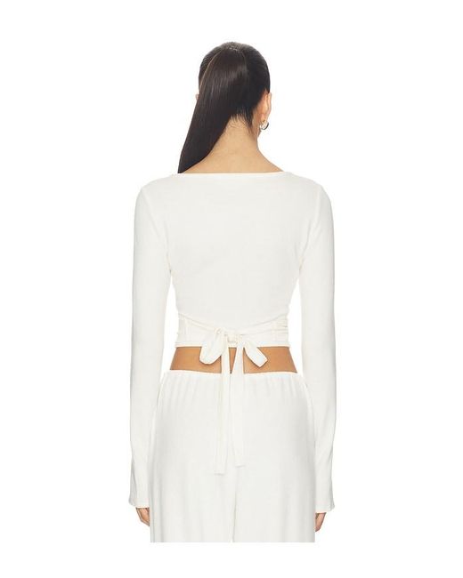 WellBeing + BeingWell White Reed Wrap Top