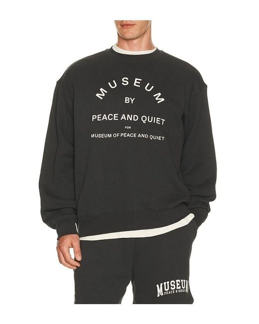 Museum of Peace & Quiet Black Museum By Pq Crewneck for men