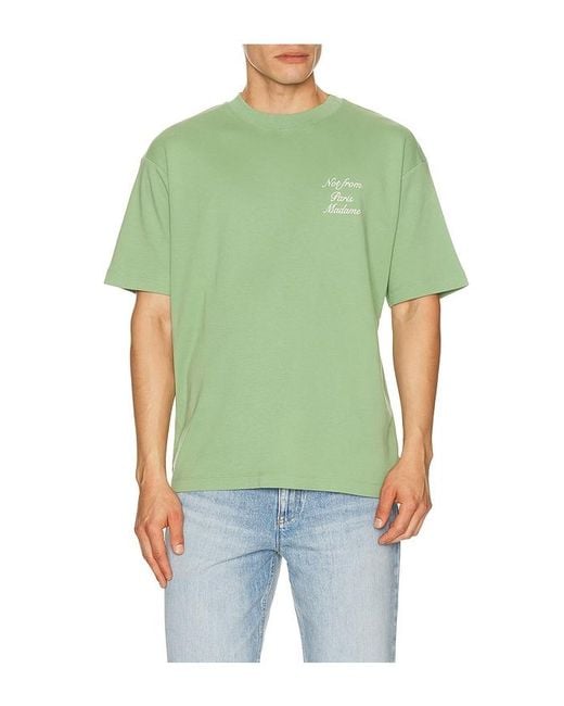 Drole de Monsieur Green Le T-Shirt Slogan Calligraphy for men