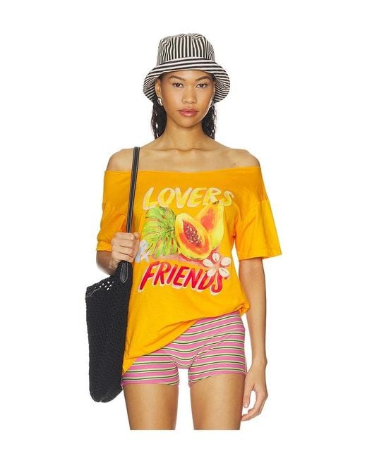 Lovers + Friends Yellow Tahiti Tee