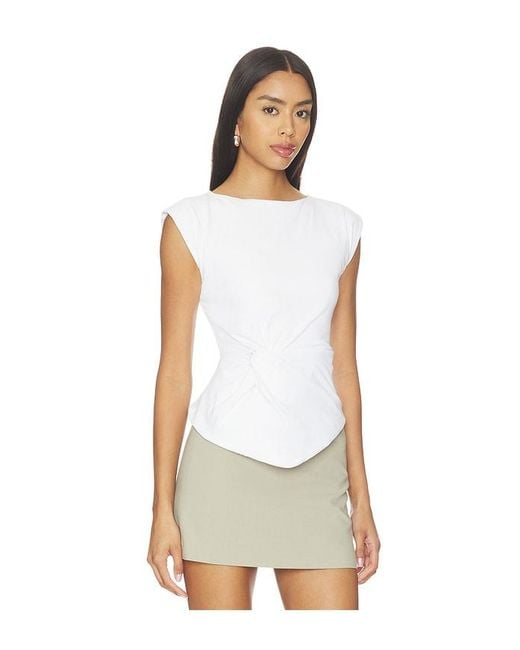 ALL THE WAYS White Celly Twisted Top