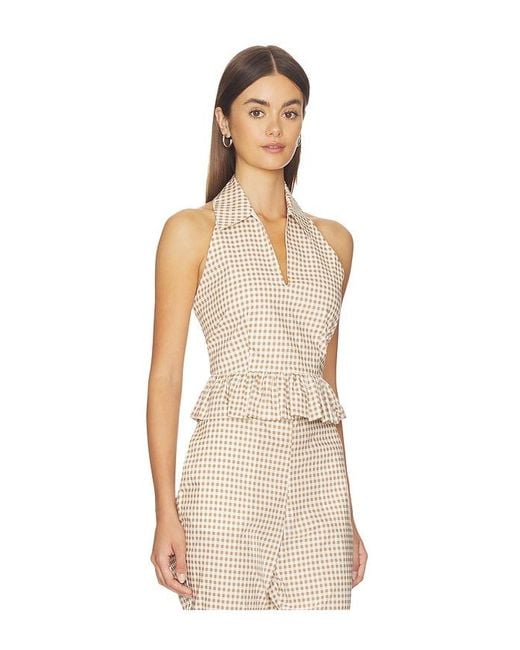 Caroline Constas White Aya Halter Top