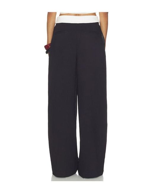 WeWoreWhat Blue Fold-Over Waist Trouser