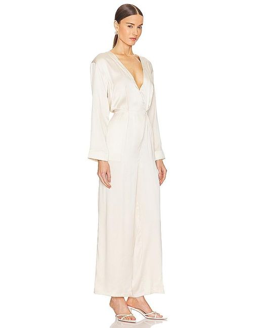 Lunya White Silk Long Sleeve Jumpsuit