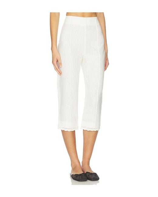 Posse White Effi Capri Pant