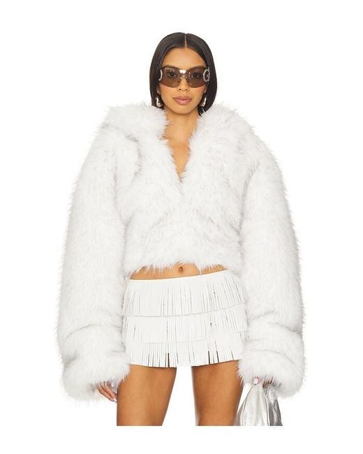 Kim Shui White Hody Faux Fur Jacket