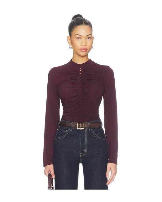 Sea Purple Charlize Print Longsleeve Top