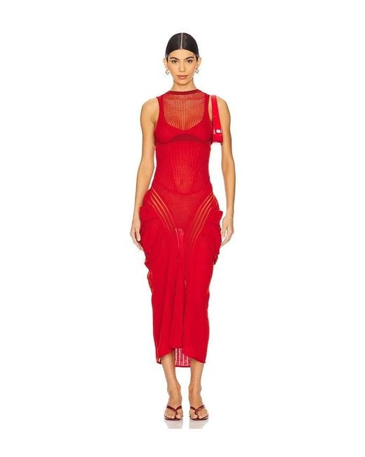isa boulder cut out dress ISA BOULDER Expand Cut-Out Knit Rayon Mini Dress