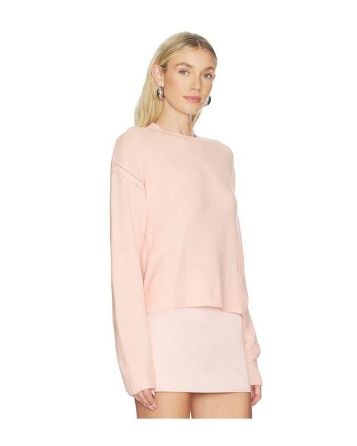 Bobi Pink Crewneck Boxy Sweater