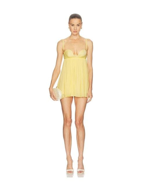 Camila Coelho Yellow Elana Mini Dress