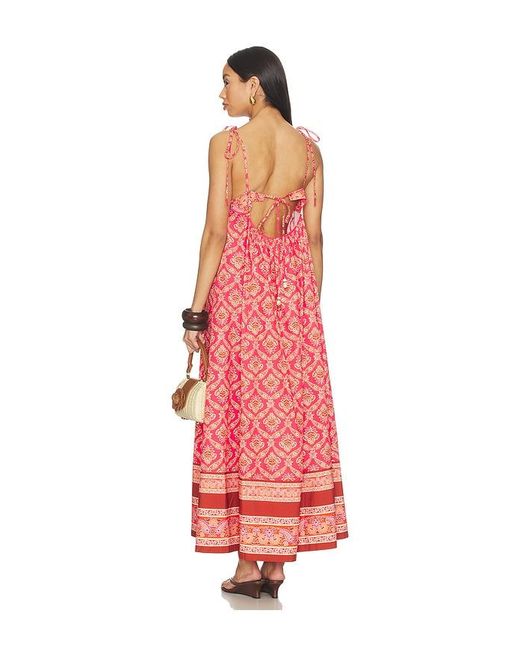 Free People Red Sorrento Stroll Printed Dress