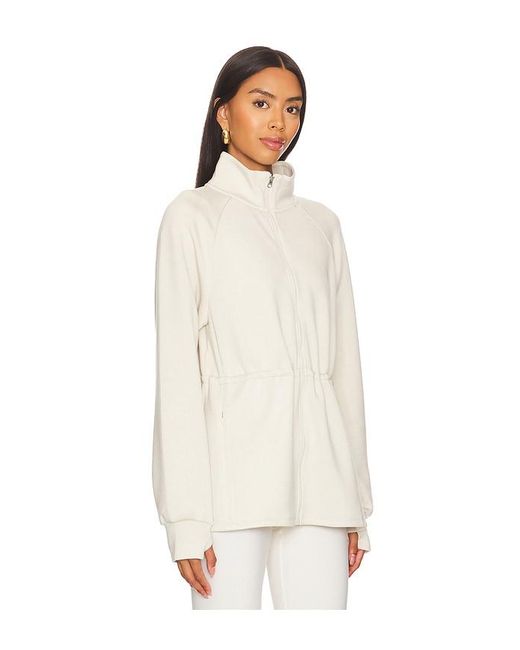 Varley White Ailsa Zip Through Midlayer Sweater