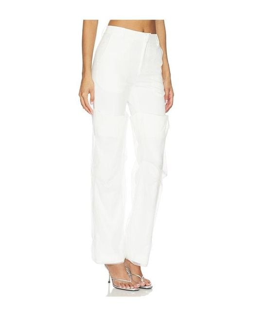 MARRKNULL White Mesh Panel Long Pant