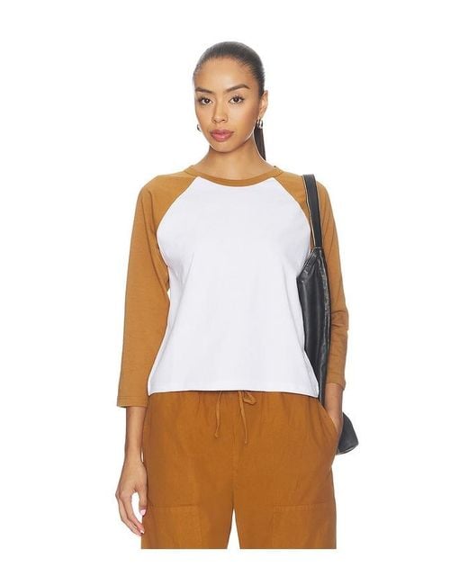 Leset White Margo Baseball Tee