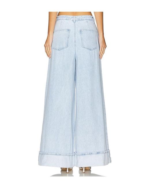 WeWoreWhat Blue Pleated Wide Leg Jeans