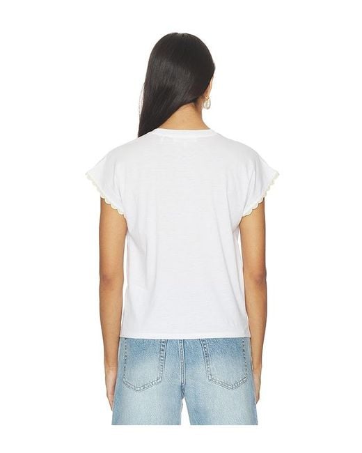 FRAME Blue The Crochet Muscle Tee