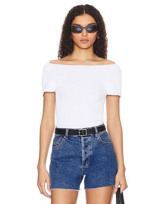 Free People White X Intimately Fp Ribbed Seamless Off Shoulder Top