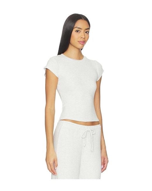 PERFECTWHITETEE White T-Shirt Mit Waffelmuster Und Kurzen Ärmeln Mindy