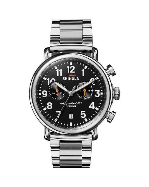 Shinola Black Runwell 2 Eye Chrono 41Mm Watch Bracelet for men