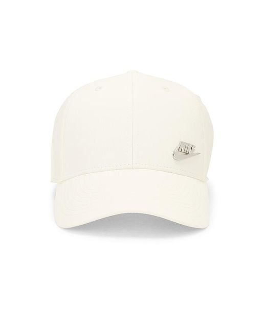 Nike White Structured Metal Logo Cap for men