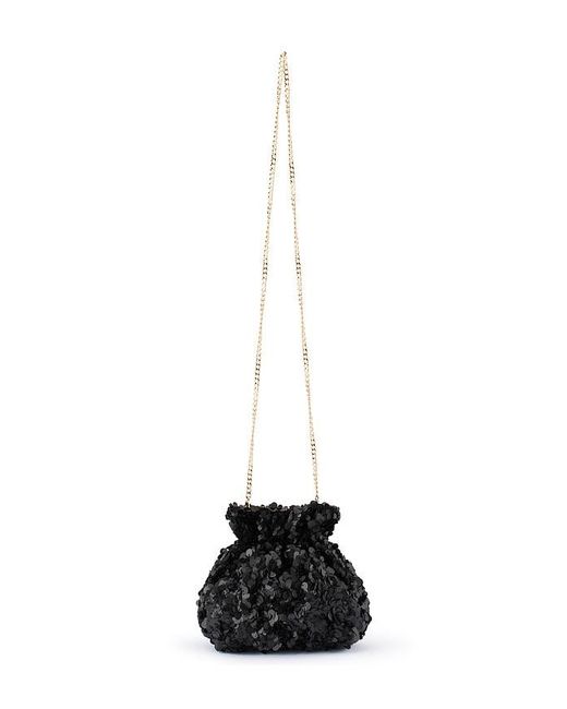 Olga Berg Black Mattie Sequin Pouch