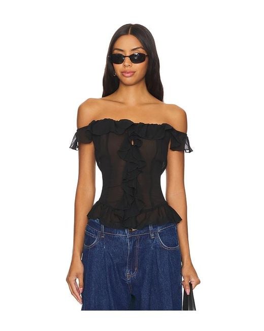Lioness Blue Timeless Ruffle Top