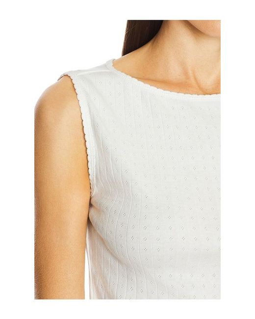 Helsa White Pointelle Muscle Tank