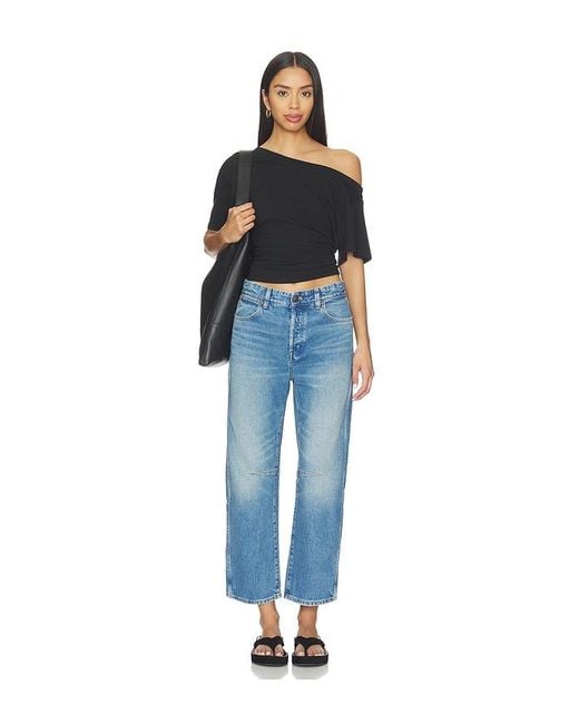 Madewell Blue Darted Barrel Jeans