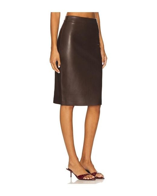 Susana Monaco Black Faux Leather Pencil Skirt