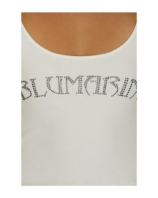 Blumarine White Jersey Tank Top
