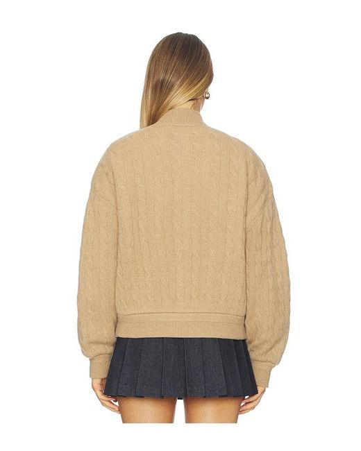 Polo Ralph Lauren Natural Cable Knit Wool Cashmere Bomber Jacket