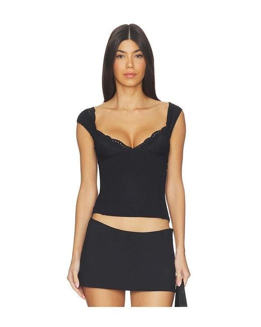 Free People Black Blush Hour Tee