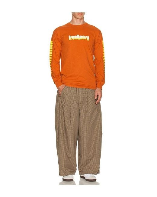 Free & Easy Orange Apres Long Sleeve Tee for men