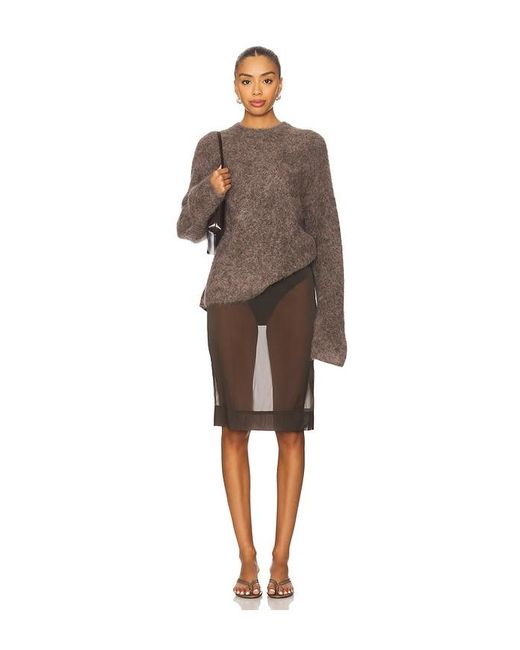 Soft Goat Brown Alpaca Crewneck Pullover
