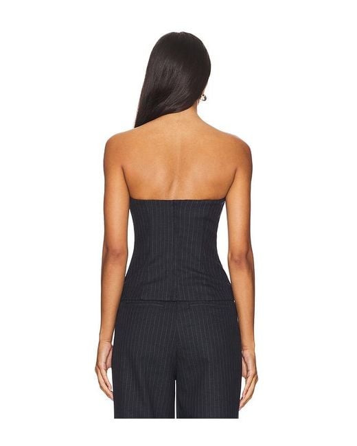 House of Harlow 1960 Black Pinstripe Strapless Wrap Top