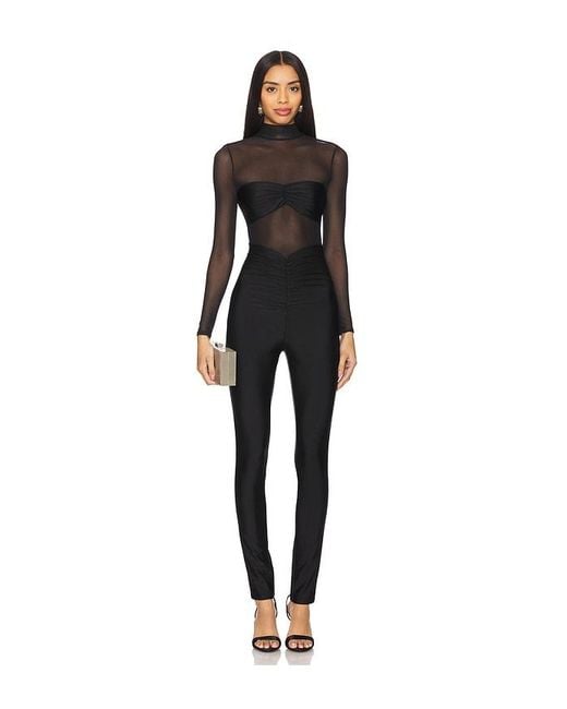 SER.O.YA Black X Revolve Brietta Bandeau Mesh Catsuit