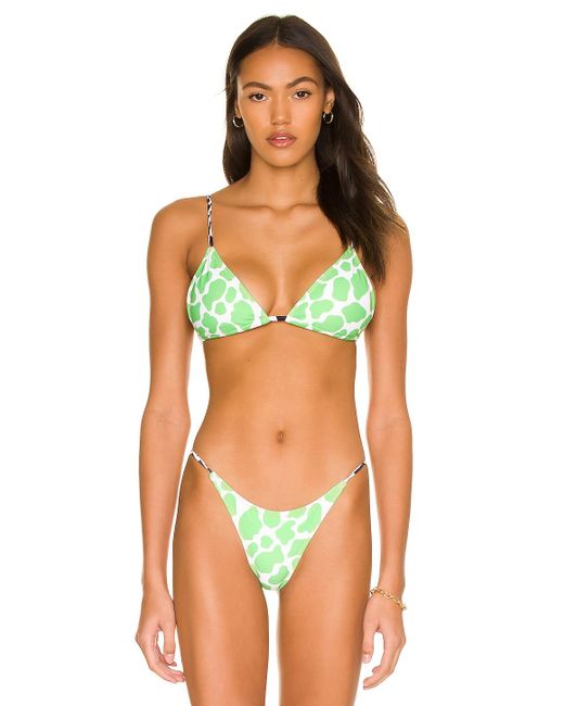 It's Now Cool Synthetic The String Bead Bikini Top in Green | Lyst