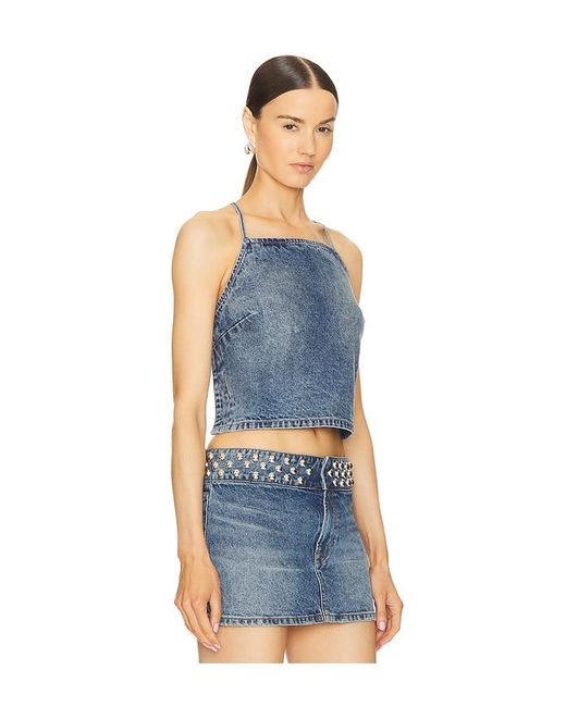 GRLFRND Blue Yoli Cross Back Cami