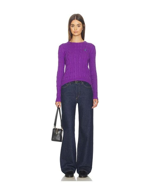 Polo Ralph Lauren Purple Pima Julianna Long Sleeve Top