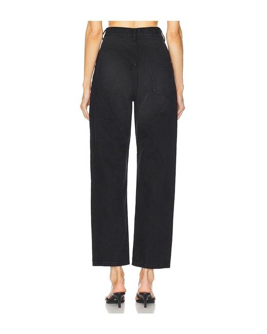 Area Black Crystal Slit Jeans