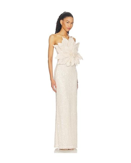 PATBO White Lara Crochet Flower Maxi Dress