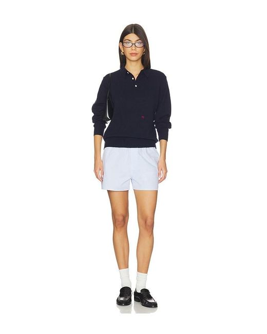 HOMMEGIRLS Blue Long Sleeve Polo