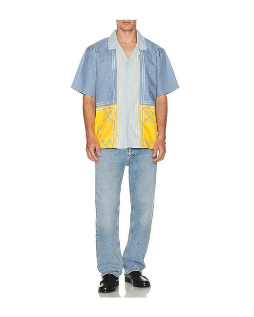 Memory Lane Kurze Ärmel Patch in Blue für Herren