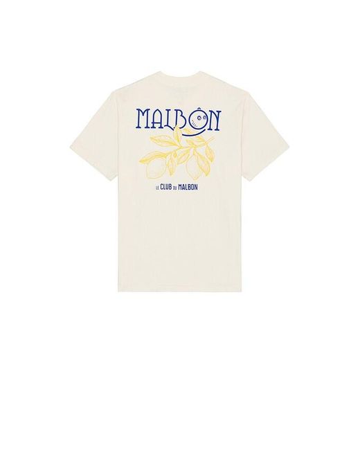 Malbon Golf White Citron Pocket T-Shirt for men