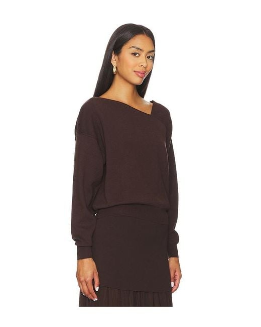 Line & Dot Brown Favorite Off Shoulder Sweater