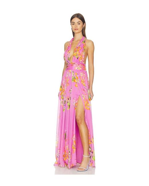 Rococo Sand Pink Back Ties Maxi Dress