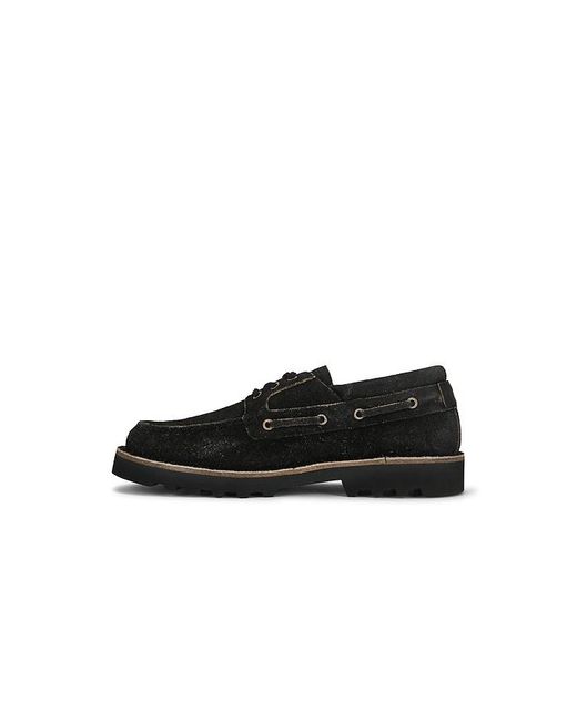 AllSaints Black Skiff Boat Shoe for men
