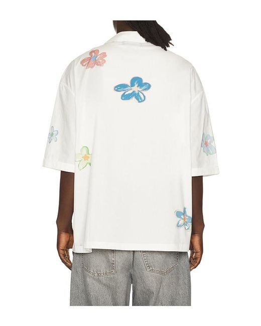 NAHMIAS White Super Bloom Cropped Short Sleeve Shirt for men