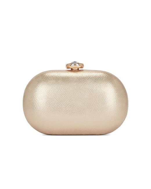 Olga Berg Natural Marta Metallic Clutch
